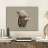 Olifant - Witte bloemen - Kindvriendelijk PET vilt klein -sfeer1