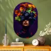 Vrouw - Paars - Druiven Wandcirkel Ovaal Glas middel -sfeer2