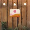 Zon - Heuvels - Abstract - Roze tuinposter los doek klein -sfeer1