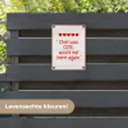 Tekst - Rood - Hartjes tuinposter los doek klein -sfeer3