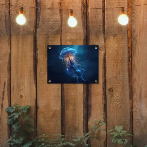 Kwal - Lichtgevend - Tentakels - Blauw tuinposter los doek klein -sfeer1