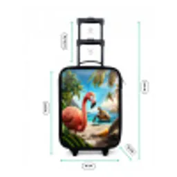Flamingo en schildpad op tropisch strand Kinderkoffer - Zwart klein -productfoto_formaten