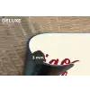 Ciao bella - Rood - Wit - Minimalistisch Placemat vinyl groot -closeup