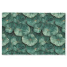Patroon - Bladeren - Groen Vloerkleed Rechthoek klein 1091 -3d