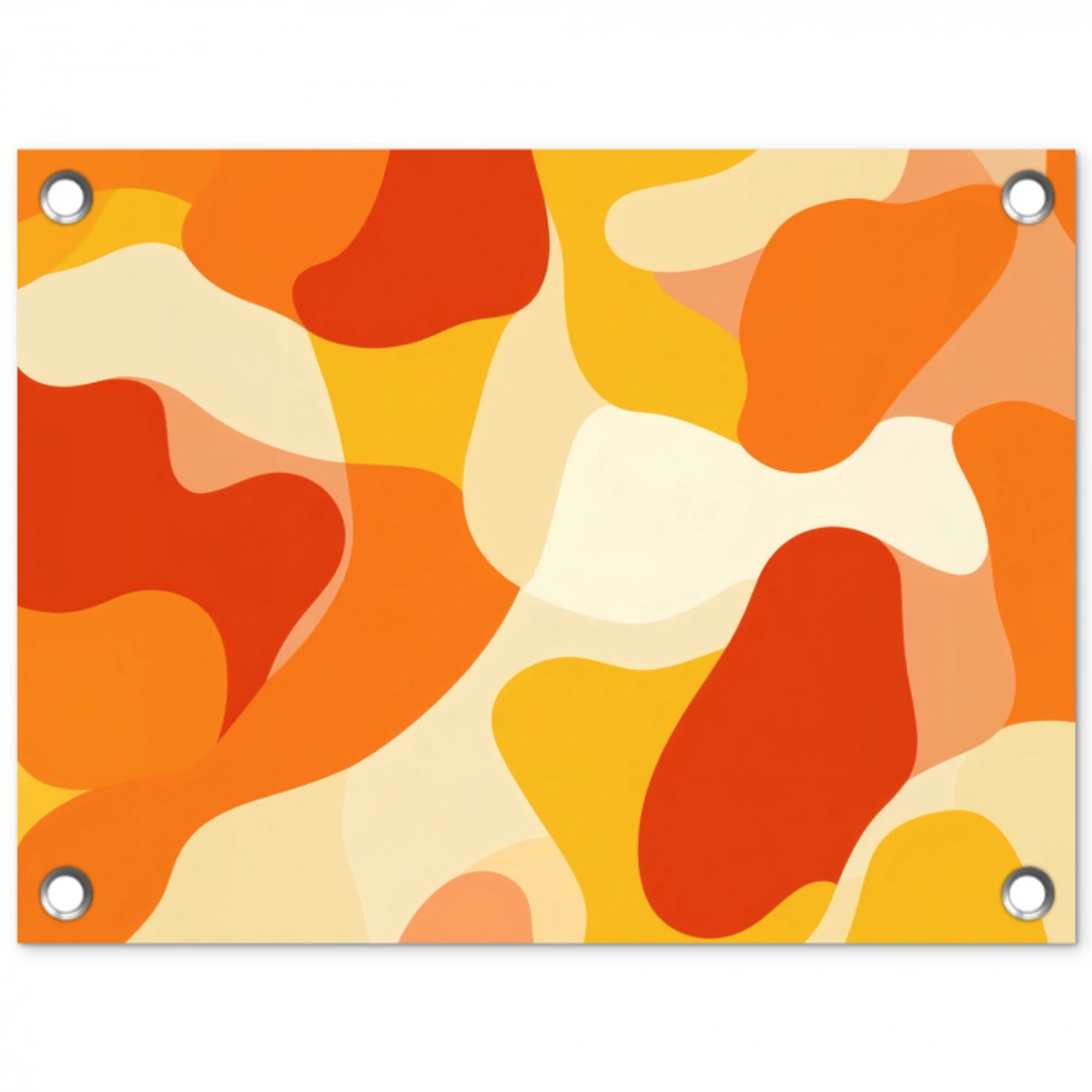 Abstract - Vormen - Oranje tuinposter los doek klein -3d