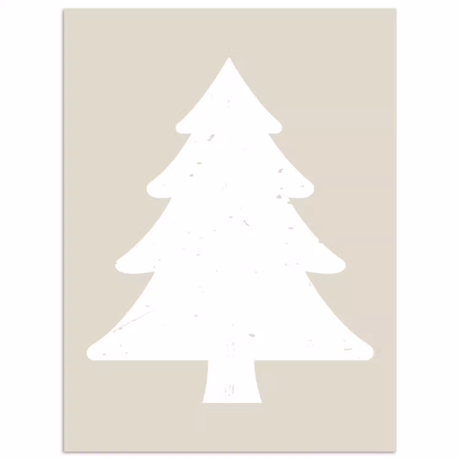 Poster – Japandi - Kerstboom - Beige - Kerstversiering