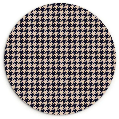 Plaid - Patroon - Ruit - Donkerblauw Wandcirkel kunststof plaat 5mm dik klein 188 -3d