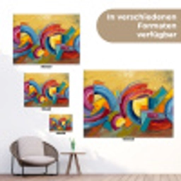 Abstract - Cirkels - Schilderij - Kleurrijk - Dynamisch tuinposter los doek klein -Xsfeer9_DE