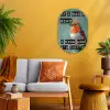 Roodborstje - Vogel - Blauw - Decoratie Wandcirkel Ovaal Forex klein -sfeer4
