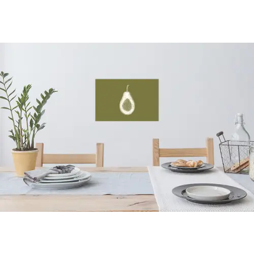 Avocado - Minimalistisch - Illustratie - Groen Muursticker klein -eettafel