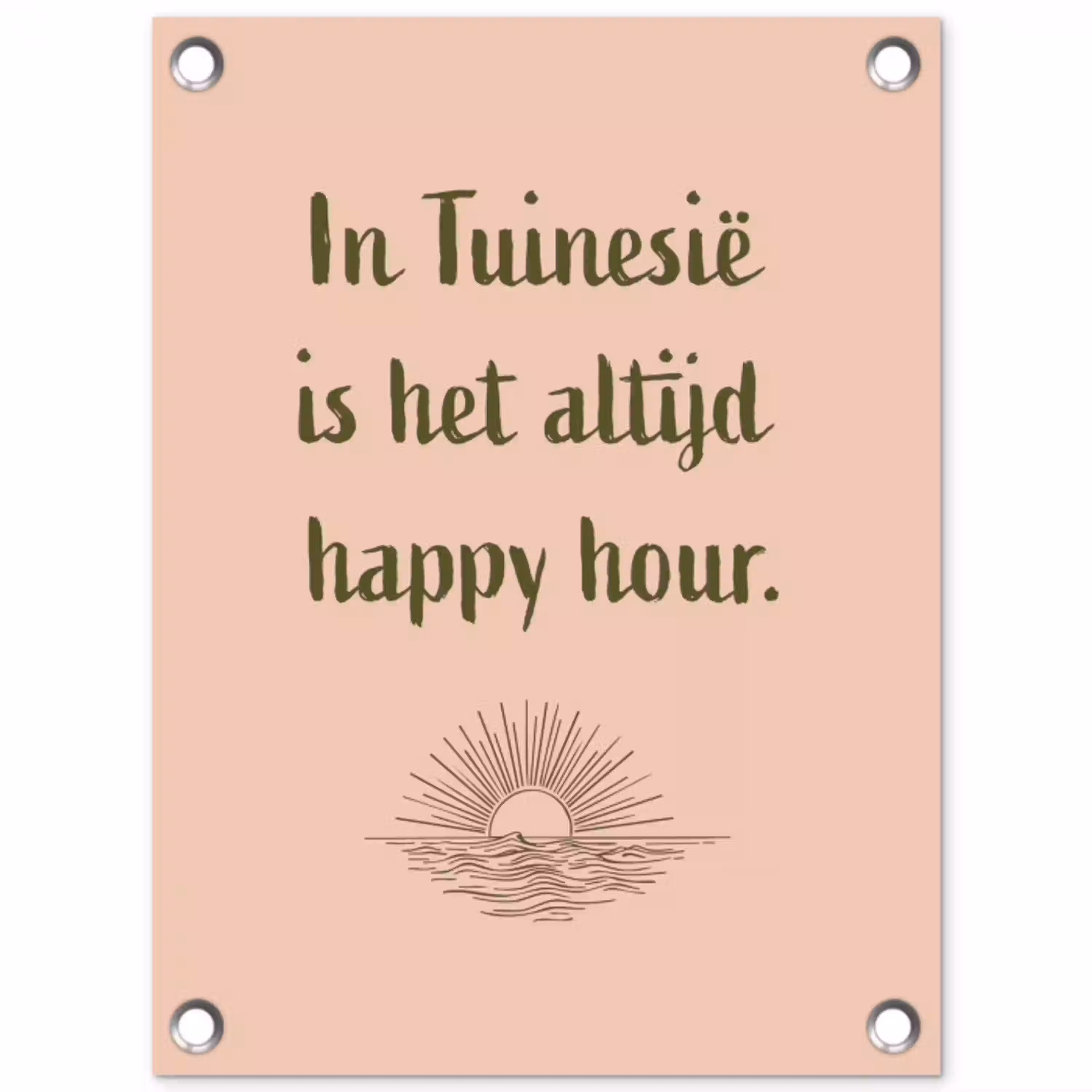 Tuin - Roze - Quote - Zon tuinposter los doek klein -3d