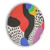 Abstract - Vormen - Kleuren - Stippen Akoestische PET Vilt - Rond klein -3d