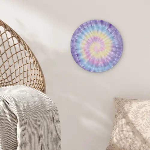 Spiraal - Tie dye - Pasteltinten Akoestische PET Vilt - Rond klein -sfeer4