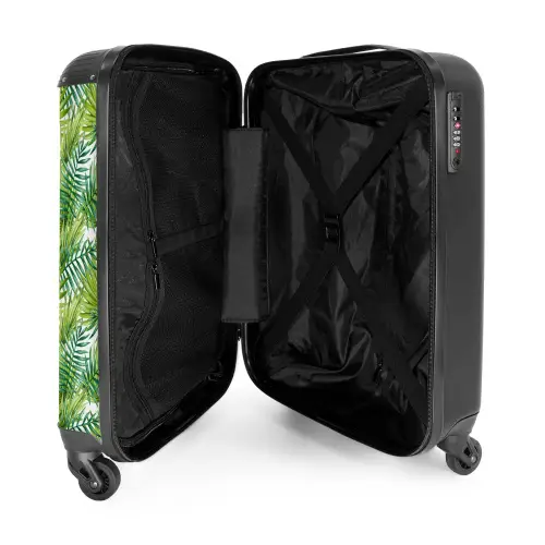 Palm bladeren patroon licht groen NBS - Handbagage koffer - Volwassenen Unisex middel -binnenkant