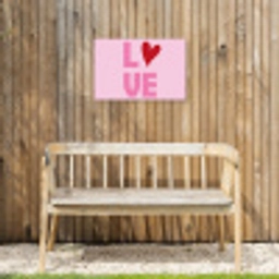 Love - Roze - Hart - Valentijn Tuinposter op houten frame 2 cm dik klein -sfeer4