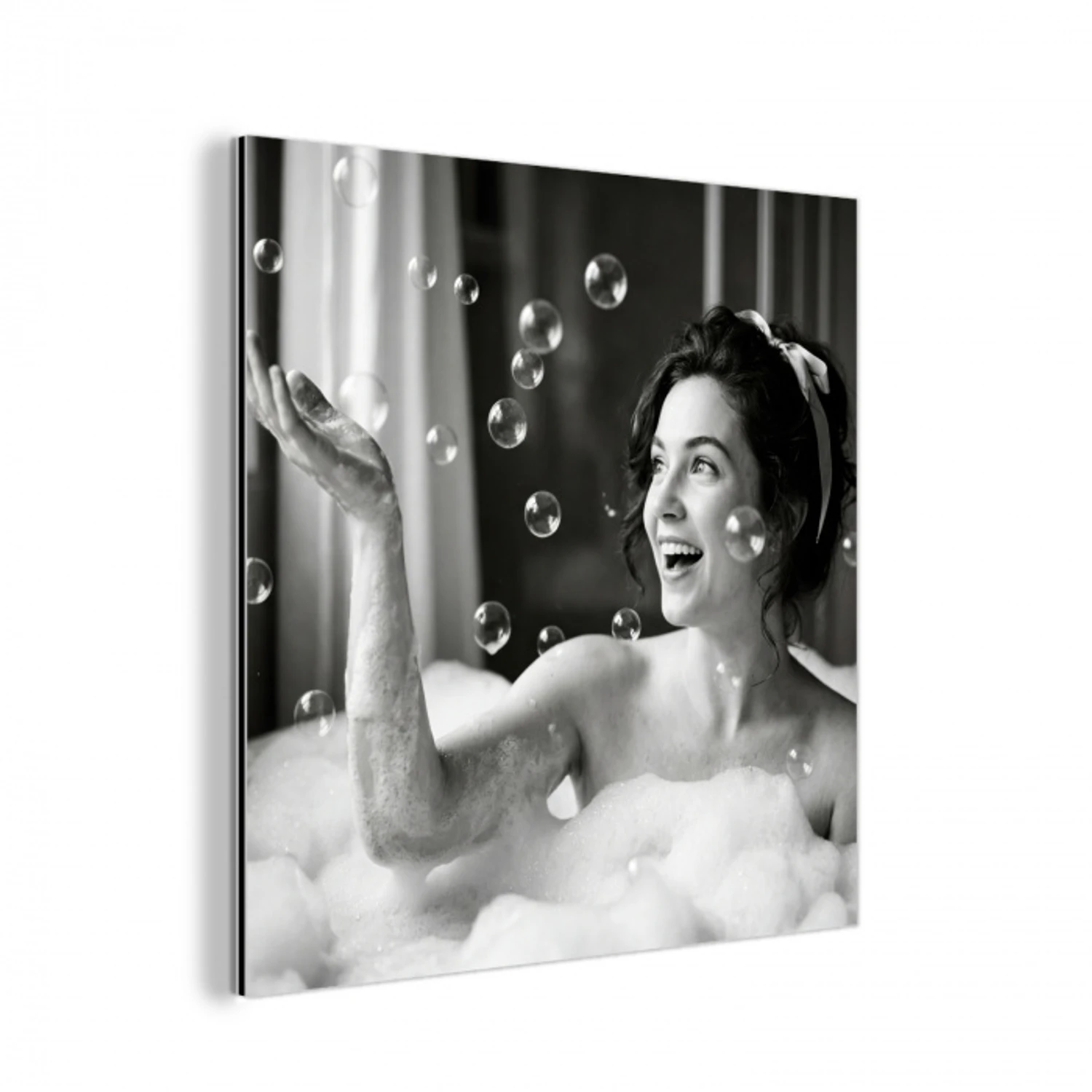 Bad - Bubbels - Zwart - Wit aluminium wit klein -3d