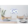 Modern - Vogels - Delfts - Blauw Muursticker klein -eettafel