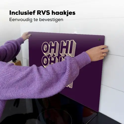 Oh hi - Paars - 3D Inductie beschemer met haakjes klein -ky-ophangen-nl