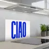 Ciao - Hoofdletters - Blauw - Minimalistisch keuken achterwand spatscherm klein -3d_schuin