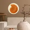 Schelp - Oranje - Ribbels Wandcirkel behangsticker klein -sfeer1