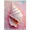 Schelp - Pastel - Pink tuinposter los doek klein -3d