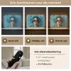 Vrouw - Bloemen - Vlinders - Blauw - Abstract Light Box met batterij (Wandlamp) middel -USP_lichtkleurNL
