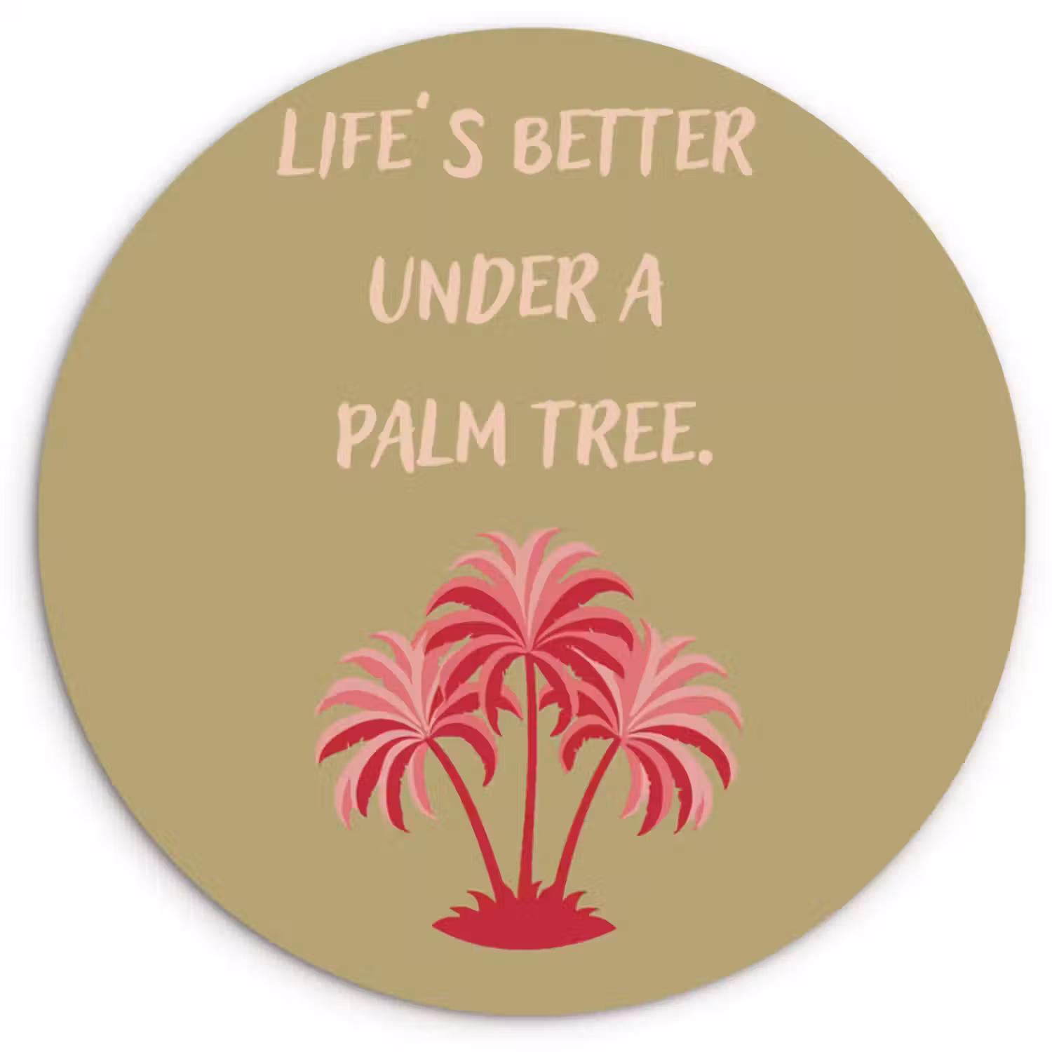 Muurcirkel glas - Groen - Zomer - Quote - Palmboom