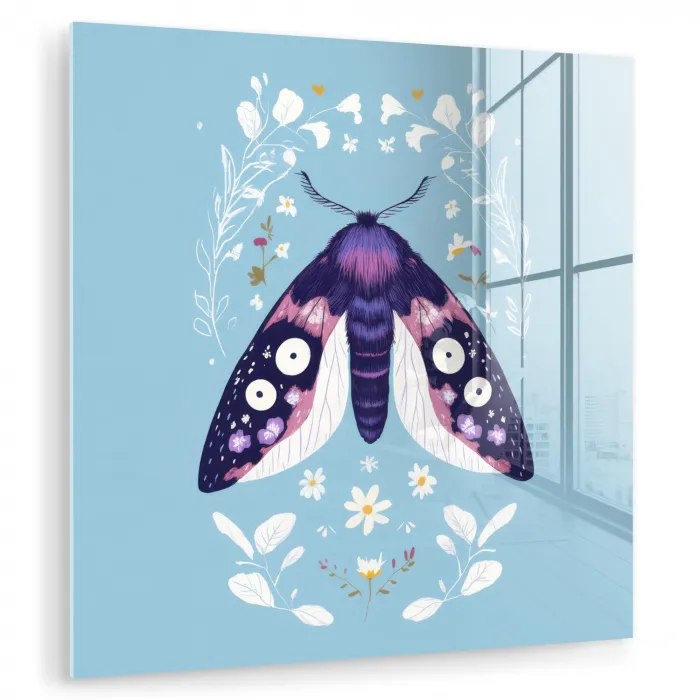 Bladeren - Wit - Vlinder - Insect plexiglas 5mm klein -zzzproduct_nieuw