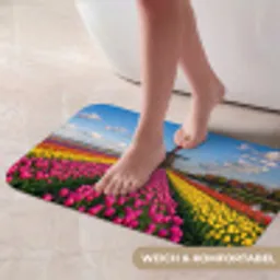 Tulpen - Holland - Molen - Kleurrijk Badmat klein -USP_ZachtDE