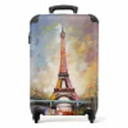 Eiffeltoren - Schilderij - Olieverf - Parijs NBS - Handbagage koffer - Unisex middel -productfoto_recht