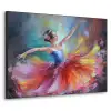 Schilderij - Olieverf - Dans - Ballerina Textielframe zwart klein -3d