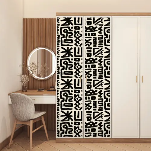 Geometrisch - Figuren - Zwart deurposter klein 289 -sfeer3