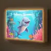 Dolfijn - Zeedieren - Onderwater - Kinderen - Meisjes Light Box met batterij (Wandlamp kind) middel -z3d_website