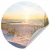 Strand - Zon - Duin - Gras - Zand - Horizon Wandcirkel behangsticker klein -3d