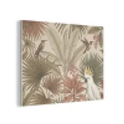 Tropisch - Vogels - Beige PET vilt klein -3d