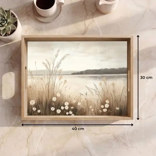 Meer - Water - Natuur - Beige Dienblad Rechthoek middel -USP_Formaat
