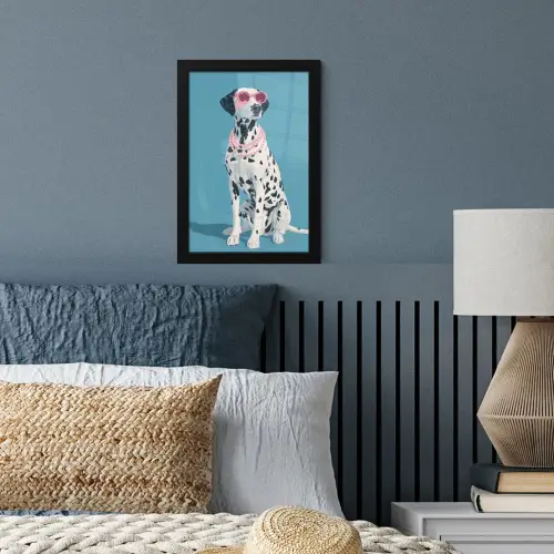 Dalmatiër - Zonnebril - Blauw fotolijst zwart zonder passe partout klein -sfeer3