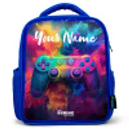 Game - Controller - Kleurrijk - Explosie Kinderrugzak - Blauw middel -3d