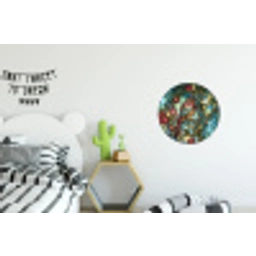 Vogel - Tak - Rozen - Mozaïek Wandcirkel aluminium klein -kinderkamer