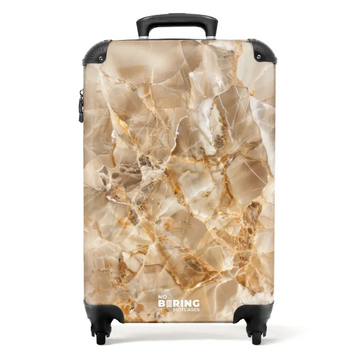 Marmer - Warme Aardetinten in Marmer NBS - Handbagage koffer - Kinderen Unisex middel -productfoto_recht