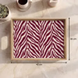 Zebra - Motief - Bordeaux - Rood Dienblad Rechthoek middel 911 -USP_Formaat