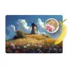 Windmolen - Heuvel - Bloemen - Kleurrijk Placemat vinyl groot -zzzproduct_Kitchenyeah-website
