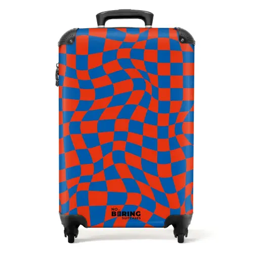 Patronen - Optische illusie in rood en blauw NBS - Handbagage koffer - Kinderen Unisex middel -productfoto_recht