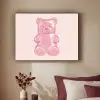Beer - Roze - Snoep Textielframe - compleet frame klein -sfeer1