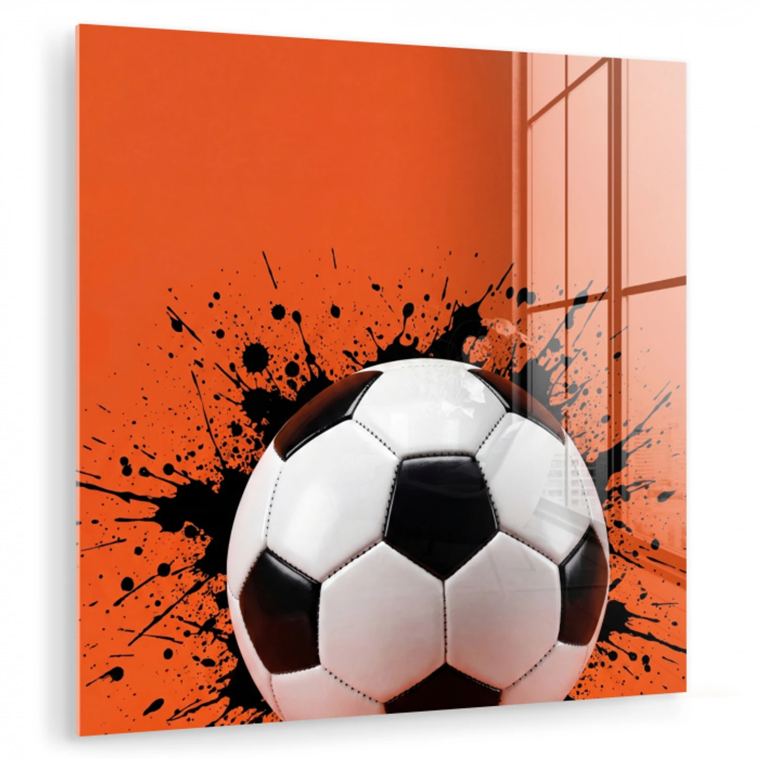 Voetbal - Verf - Sport - Oranje plexiglas 5mm klein -zzzproduct_nieuw