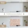 Lijnen - Abstract - Rood - Beige keuken achterwand spatscherm klein 900 -voor_na_NL