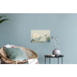 Lotus - Bloemen - Groen Muursticker klein -plant