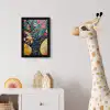 Boom - Levensboom - Kleurrijk - Bloemen - Modern fotolijst zwart zonder passe partout klein -usfeer4_kinderkamer