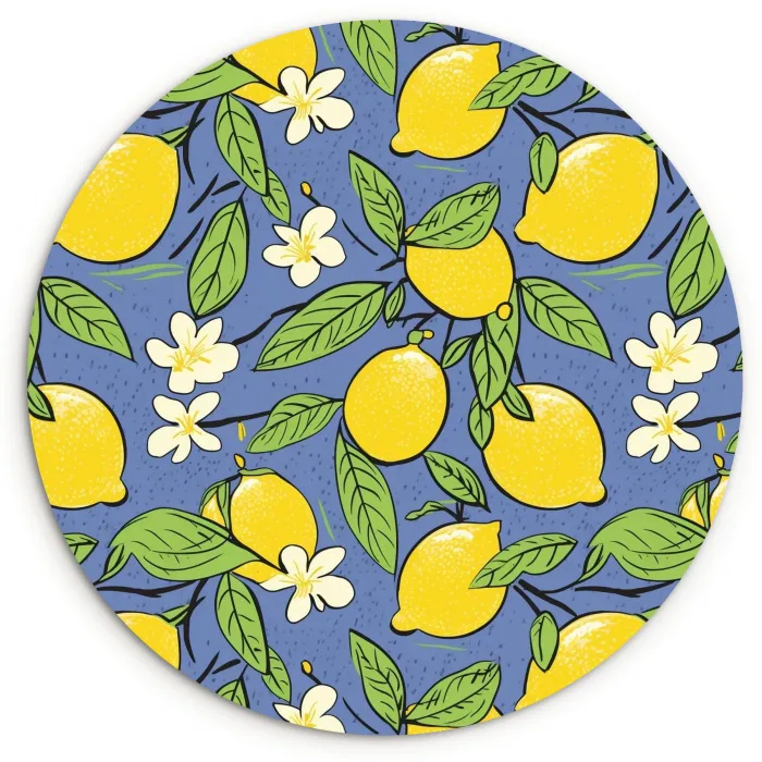 Patroon - Citroen - Illustratie Wandcirkel plexiglas klein 852 -3d