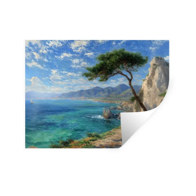 Wall Sticker - Rocks - Coastline - Tree - Mountains